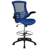 Flash Furniture Mid-Back Black Mesh Swivel Ergonomic Task Office Chair with Flip-Up Arms - BL-X-5M-BK-GG
