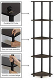 Furinno Turn-N-Tube 5 Tier Corner Display Rack Multipurpose Shelving Unit, Columbia Walnut/Black