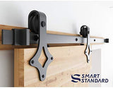 5FT Heavy Duty Sturdy Sliding Barn Door Hardware Kit -Super Smoothly and Quietly - Simple and Easy to Install - Includes Step-by-Step Installation Instruction -Fit 30" Wide Door(Rhombic Shape Hanger)