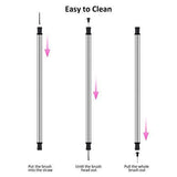 HIHOPER 2 Pack Collapsible Reusable Straw,Composed of Stainless Steel and Premium Food-Grade Silicone,Portable Set with ABS Hard Case Holder and Cleaning Brush,For Party,Travel,etc.(Black&Blue)