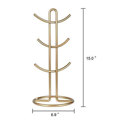 Paper Towel Holder Countertop, TY Storage Metal Standing Simply Tear Roll Holder, Fits Standard and Jumbo-Sized Rolls for Kitchen Countertop, Golden
