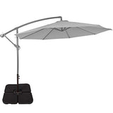 Sundale Outdoor 4 Pieces Heavy Duty Plastic Water Sand Cantilever Umbrella Base Stand (Black with Hooks)