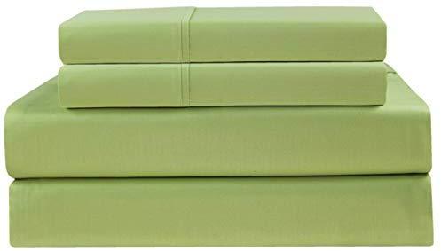 COTTON CRAFT - Ultra-Soft 400-Thread-Count Full Size Sheet Set in Sage, Premium 100% Pure Combed Cotton, 4-Piece Sateen Bedding Set with 1 Deep-Pocket Fitted Sheet, 1 Flat Sheet & 2 Pillowcases