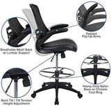 Flash Furniture Mid-Back Black Mesh Swivel Ergonomic Task Office Chair with Flip-Up Arms - BL-X-5M-BK-GG