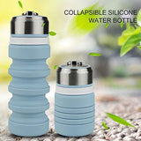 AINAAN Collapsible Water Bottle, Silicone Folding Kettle,Portable-for Outdoor/Camping/Hiking/Office-400 mL | 13.5 Oz, 2019, Gray