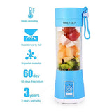 Portable Juicer Blender, Household Fruit Mixer - Six Blades in 3D, 380ml Fruit Mixing Machine with USB Charger Cable for Superb Mixing, USB Juicer Cup by Moer Sky (A)