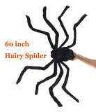 COOLJOY Giant Halloween Spider 1PCS 5FT(60 INCH) Halloween Decorations Virtual Realistic Hairy Spider Halloween Outdoor Decoration