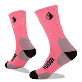 YUEDGE Women's Cushion Cotton Crew Socks Multi Performance Athletic Hiking Socks(2 Pairs/Pack)