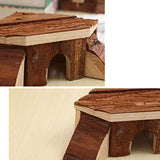 Hamster Wooden House Small Animals Hideout Hut for Dwarf Hamster Cage Sleeping Cabin