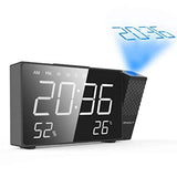 ANNT Projection Alarm Clock, Digital FM Radio Alarm Clock, Dual Alarm Snooze Function, 6.3" LED Display with 3 Dimmer,Temperature and Humidity, 12/24 Hour,USB Charging Port for Bedroom