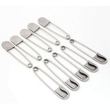 Tool Gadget Large Safety Pins, 5 inch Safety Pins, 10 PCS Stainless Steel Safety Pins Large, Silver Huge Strong XL Safety Pins, Extra Large Laundry Pins for Blankets, Heavy Laundry, Upholstery(5")