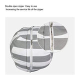 Extra Large Stuffed Animals Storage Bean Bag Cover Cotton Canvas Toy Organizer Great Solution for Blankets Towel Toys Clothes with Long Zipper Grey Striped (38''Bean Bag)