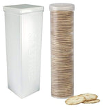 Home-X Set of 2 - Saltine Cracker Sleeve Storage Container / Cookie Stay Fresh Keeper, 1 Round and 1 Square