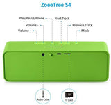 ZoeeTree S3 Wireless Bluetooth Speaker, Outdoor Stereo Subwoofer with HD Sound and Bass, Built-in 10W Dual Driver Speakerphone, Microphone, Handsfree Calling and TF Card Slot
