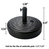 Sunnyglade 30LB Central Pole Umbrella Base with Wide Rattan Design with Steel Umbrella Holder Water Filled Umbrella Base Stand