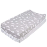 Cotton Diaper Changing Pad Cover 2 Pack"Stripes & Clouds" by Mumby