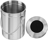 Utopia Kitchen Stainless Steel Compost Bin for Kitchen Countertop - 1.3 Gallon Compost Bucket Kitchen Pail Compost with Lid - Includes 1 Spare Charcoal Filter