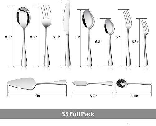 Silverware Set Flatware Set Mirror Teivio Polished, Service for 6, Include Knife/Fork/Spoon with Gift Box (Silver