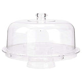 HBlife Acrylic Cake Stand Multifunctional Serving Platter and Cake Plate With Dome (6 Uses)