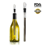 Uphome Wine Chiller 3-in-1 Stainless Steel Wine Bottle Cooler Stick with Aerator and Pourer