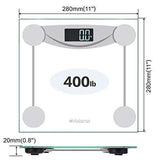 Malama Precision Digital Body Weight Bathroom Scale with Step-On Technology, LCD Backlit Display, 400 lbs Capacity and Accurate Weight Measurements, Silver