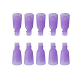 Benbilry Nail Polish Remover Clips, 10 Pcs Reusable Soak Off Gel Plastic Nail Art Soak Off Clip Caps UV Gel Polish Removal (Purple)