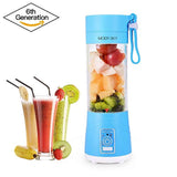 Portable Juicer Blender, Household Fruit Mixer - Six Blades in 3D, 380ml Fruit Mixing Machine with USB Charger Cable for Superb Mixing, USB Juicer Cup by Moer Sky (A)
