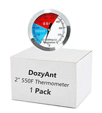 DozyAnt 2" 550F BBQ Barbecue Charcoal Grill Pit Wood Smoker Temp Gauge Grill Thermometer 2.5" Stem Stainless Steel RWB