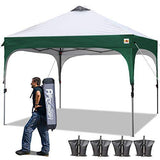 ABCCANOPY Canopy Tent 10 x 10 Pop-Up Commercial Canopy Instant Shelter Tents Popup Outdoor Portable Shade with Wheeled Carry Bag Bonus 4 x Weight Bags, 4 x Ropes& 4 x Stakes, Red