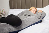 QUEEN ROSE Unique Full Body Pregnancy Pillow with Total Body Support,Removable Cover,Blue and Gray by Unknown