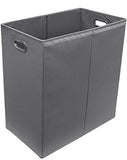 Sorbus Laundry Hamper Sorter with Lid Closure – Foldable Double Hamper, Detachable Lid and Divider, Built-in Handles for Easy Transport - Double (Grey)