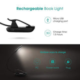 TopElek Book Light, LED Reading Light with 9-Level Warm/Cool White Brightness, 60hours Reading, USB Rechargeable, Eye Protection Lamp with Power Indicator