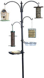 Deluxe Premium Bird Feeding Station, 22" Wide x 91" Tall with 5 Prong Base, Top Hook, Two Small Arms and Water Dish by AshmanOnline