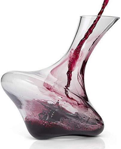 Hand Blown Glass Wine Decanter - Decanters for Red Wine | Non-Drip, Aerating Carafe and Cork Stopper | Elegant, Premium Carafes by Veracity & Verve