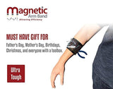 Magnetic Arm Band's Magnetic Wristband - Strong Neodymium Magnets embedded throughout wristband for holding nails, screws, bits, fasteners, washers, bolts, small tools, and much more