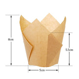 Hestya 150 Pieces Tulip Muffin Baking Cups Cupcake Muffin Liners Baking Cup Holder, Natural Color