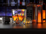 Twist Whiskey Glasses, Scotch Glasses By Ashcroft - Set Of 2. Unique, Elegant, Dishwasher Safe, Glass Liquor or Bourbon Tumblers. Ultra-Clarity Glassware.