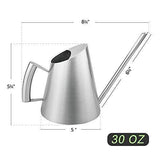Cesun Metal Watering Can Solid Stainless Steel Pot with Long Spout Small Size for Bonsai Indoors and Outdoors (30 Fl Oz)
