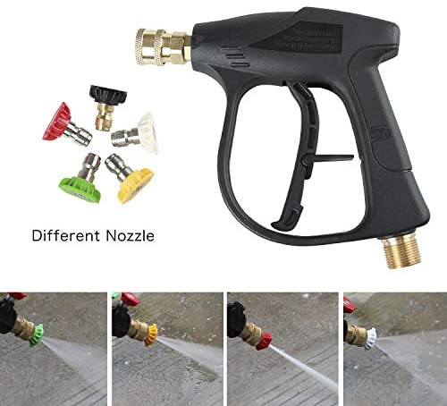 PP PROWESS PRO High Pressure Washer Gun,3000 PSI Max with 5 Color Quick Connect Nozzles M22 Hose Connector 3.0 TIP