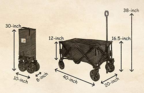 Patio Watcher Collapsible Wagon Folding Wagon Utility Wagon Cart Heavy Duty Camping Sports Wagon,Gray