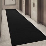 Ottomanson Ottohome Collection Solid Design Hallway Kitchen Runner Rug (Non-Slip) Rubber Backing Area Rug, 20" X 59", Black