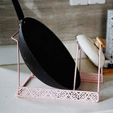 ZGXY Simple Pan and Pot Lid Organizer Rack Holder, Kitchen Counter and Cabinet Organizer-Pink