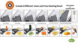 V Blade Stainless Steel Mandoline Slicer - Fruit and Food Slicer, Vegetable Cutter, Cheese Grater - Vegetable Julienne Slicer with Surgical Grade Stainless Steel Blades - Includes 6 Different Inserts