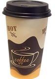 16 oz Paper Coffee Cups with lids - 100/sets- Plus 5-Clip on Cup Handles