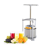 HOMCOM 1.4 Gallon Stainless Steel Manual Fruit Juice and Wine Press - Silver