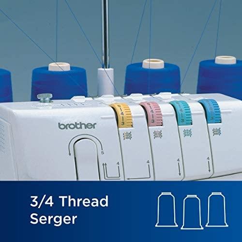 Brother Serger, 1034D, Heavy-Duty Metal Frame Overlock Machine, 1,300 Stitches Per Minute, Removeable Trim Trap, 3 Included Accessory Feet