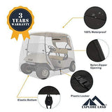 Explore Land 600D Waterproof Golf Cart Cover Universal Fits for Most Brand 2 Passenger Golf Cart