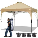 ABCCANOPY Canopy Tent 10 x 10 Pop-Up Commercial Canopy Instant Shelter Tents Popup Outdoor Portable Shade with Wheeled Carry Bag Bonus 4 x Weight Bags, 4 x Ropes& 4 x Stakes, Red