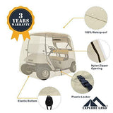 Explore Land 600D Waterproof Golf Cart Cover Universal Fits for Most Brand 2 Passenger Golf Cart