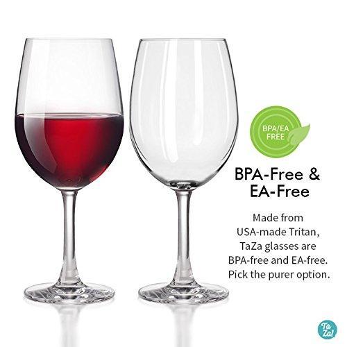 Unbreakable White Wine glasses by TaZa - 100% Tritan Dishwasher-safe, shatterproof plastic wine glasses - Smooth Rims -Set of 4 (12 oz)